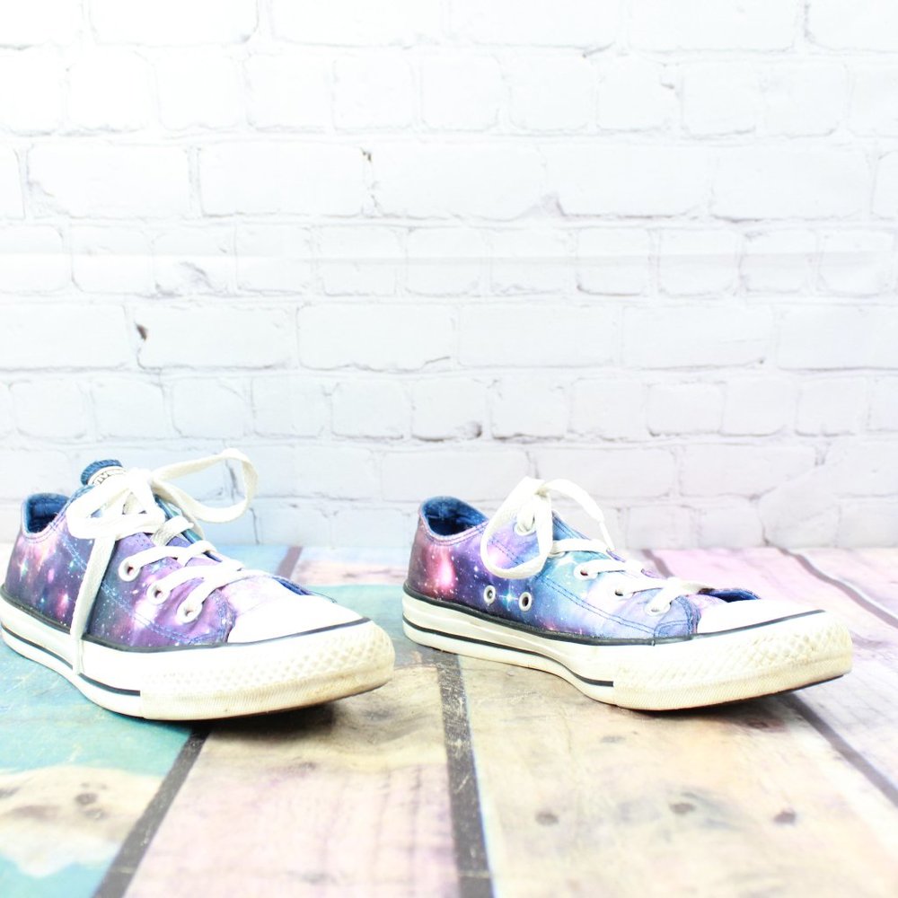 Converse All Star Low Satin Galaxy Midnight Lake Low Top Sneakers Size M 4 / L 6 - Picture 3 of 9